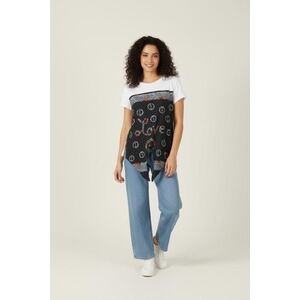 Sandro LOVE Tie Front Graphic Floral T-Shirt Size 3